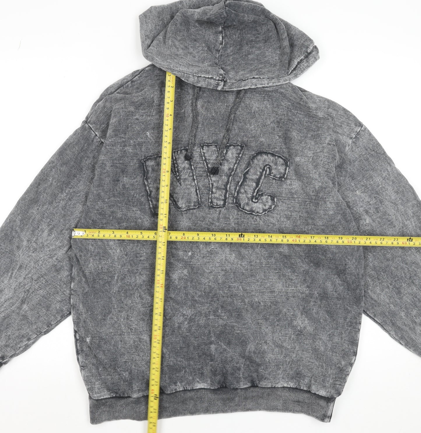 Boohoo Womens Grey NYC Hoodie UK 8 Pullover Long Sleeve Casual