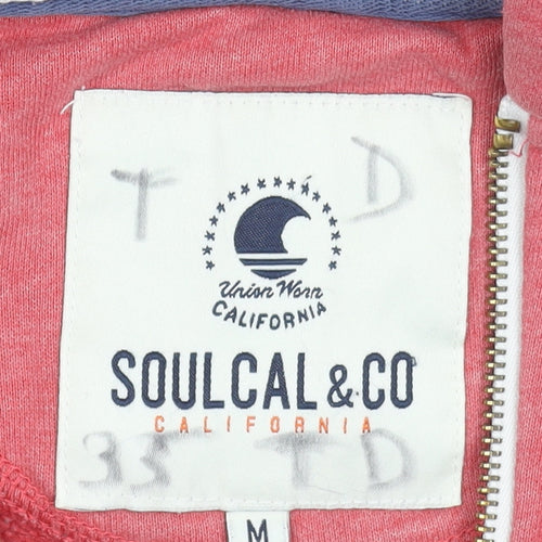 SoulCal & Co Women’s Pink Full Zip Hoodie Size M Cotton Blend