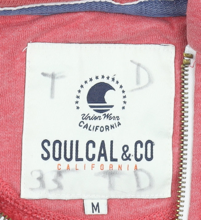 SoulCal & Co Women’s Pink Full Zip Hoodie Size M Cotton Blend