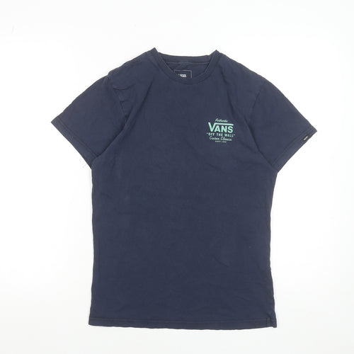 Vans Men's Navy Blue Slim Fit Graphic T-Shirt Size S
