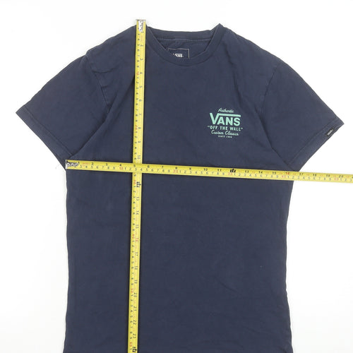 Vans Men's Navy Blue Slim Fit Graphic T-Shirt Size S