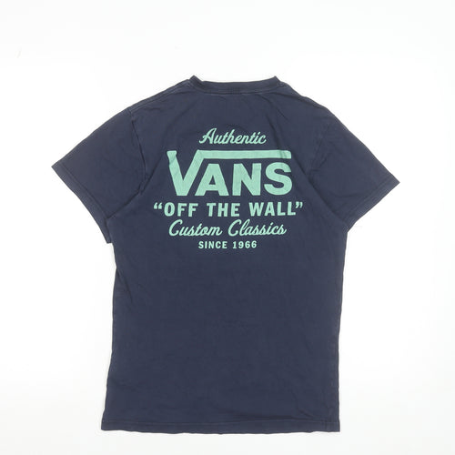 Vans Men's Navy Blue Slim Fit Graphic T-Shirt Size S
