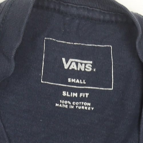 Vans Men's Navy Blue Slim Fit Graphic T-Shirt Size S