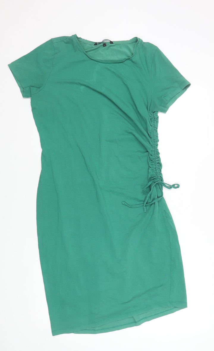 Vero Moda Women’s Green XL Ruched T-Shirt Dress Casual