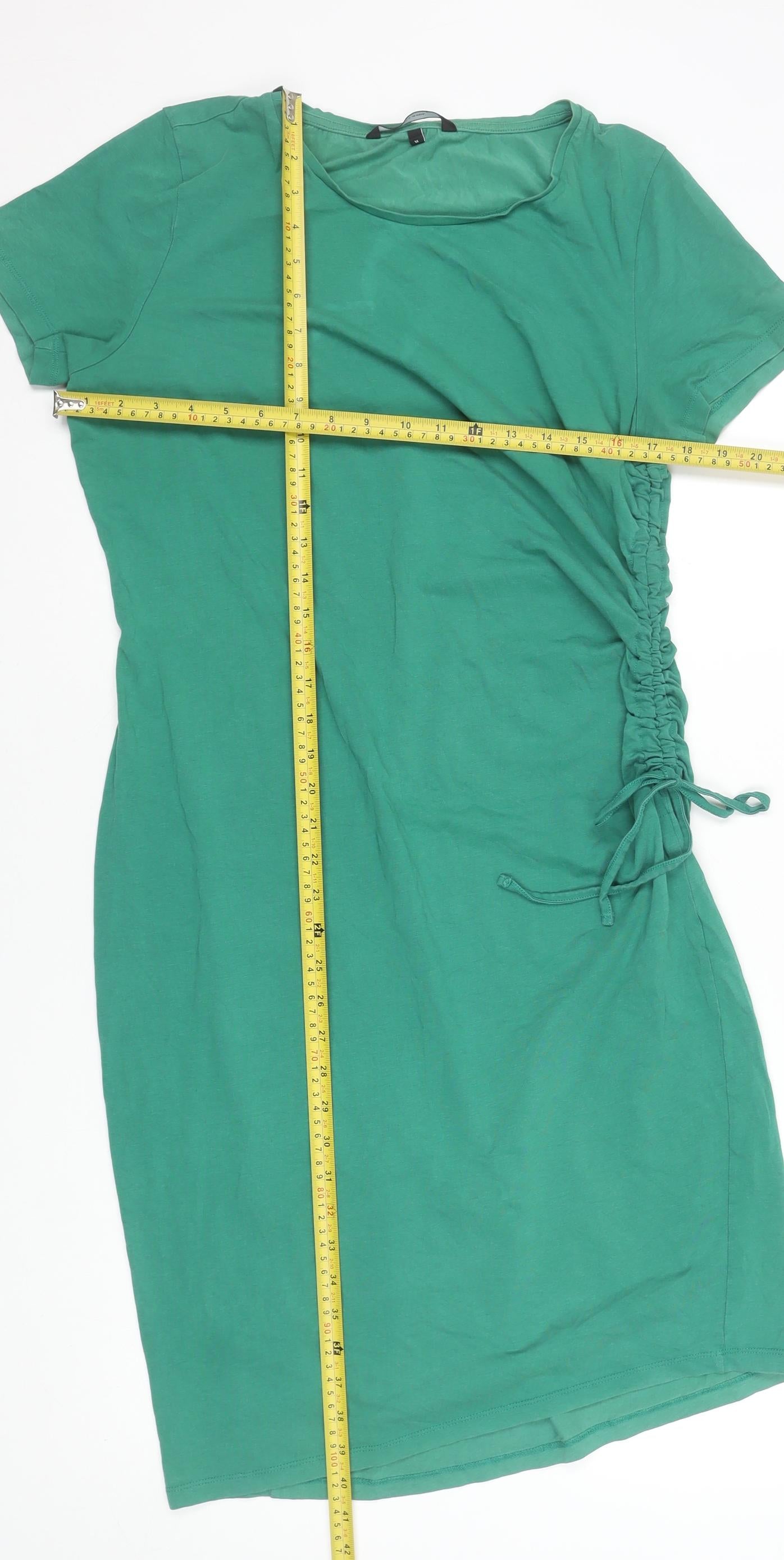 Vero Moda Women’s Green XL Ruched T-Shirt Dress Casual