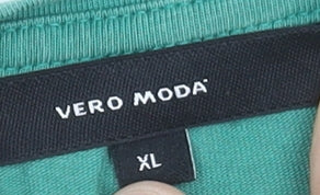 Vero Moda Women’s Green XL Ruched T-Shirt Dress Casual