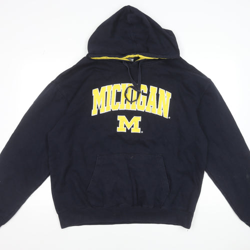 Stadium Athletics Men’s Blue 2XL Pullover Hoodie Michigan Logo Sweatshirt