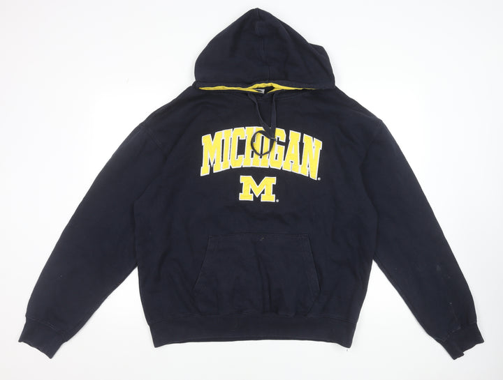 Stadium Athletics Men’s Blue 2XL Pullover Hoodie Michigan Logo Sweatshirt