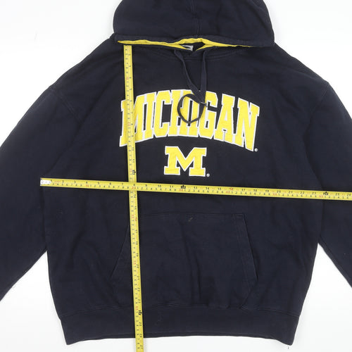 Stadium Athletics Men’s Blue 2XL Pullover Hoodie Michigan Logo Sweatshirt