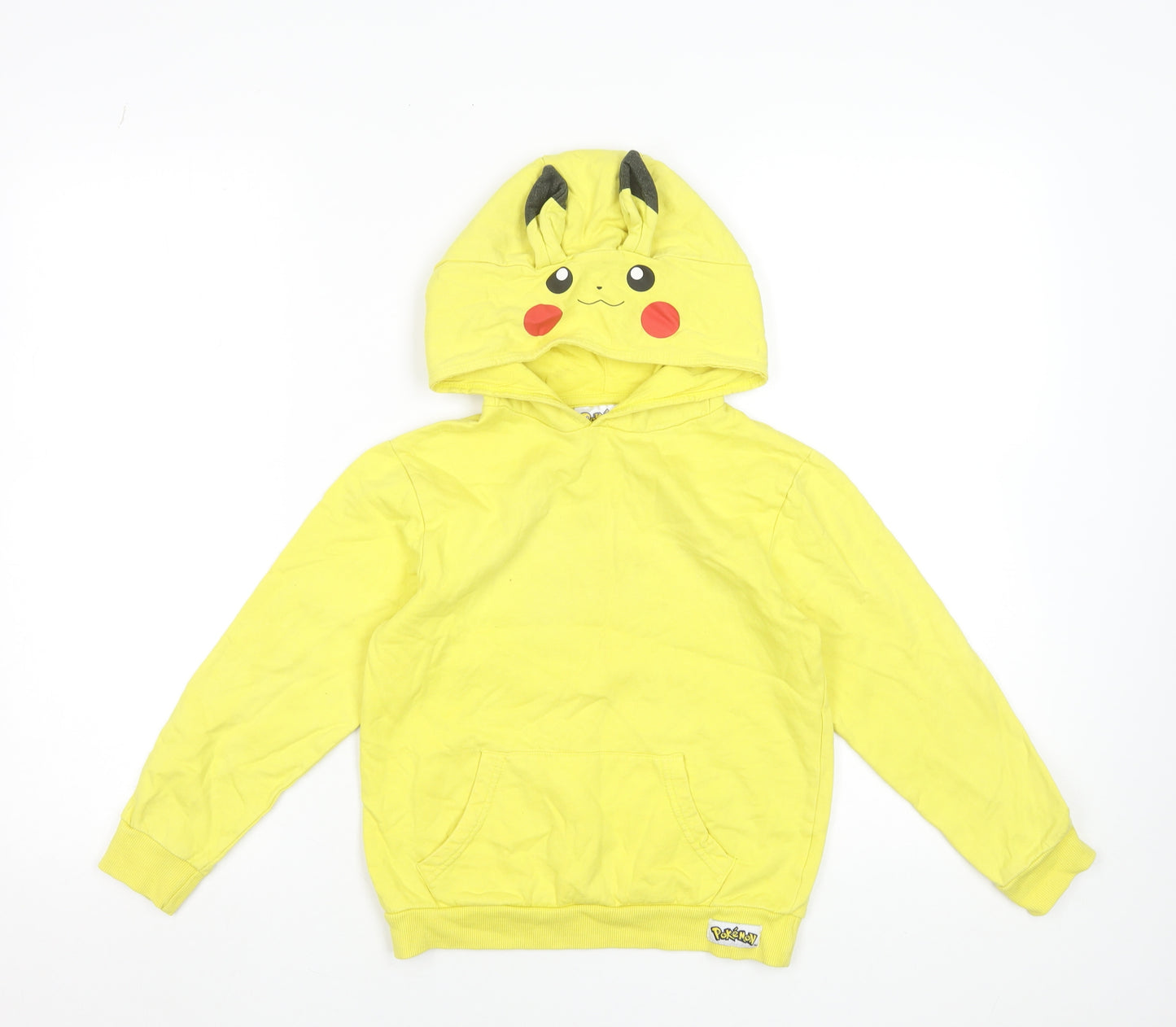 Pokémon Boys Yellow Pikachu Pullover Hoodie 7-8 Years 100% Cotton
