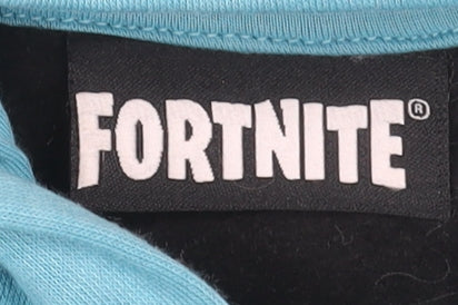 Fortnite Teens Blue Black Full Zip Hoodie L Cotton Blend