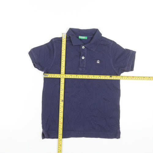 United Colors of Benetton Boys Blue Cotton Polo Shirt 6-7 Years