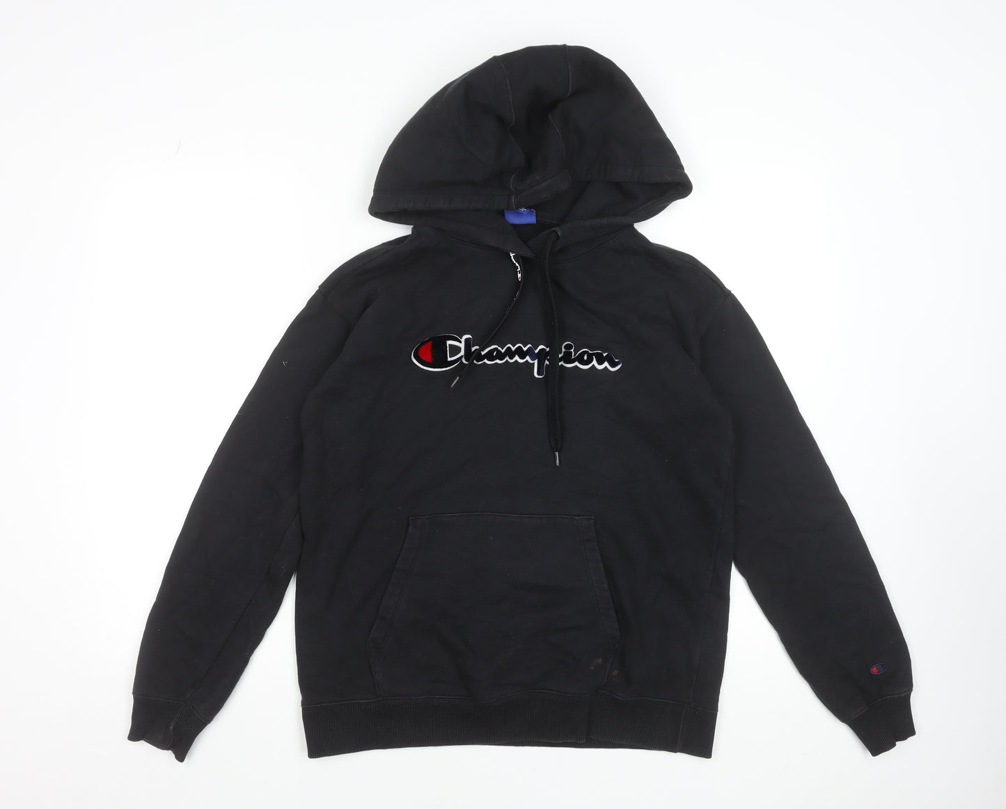 Champion Men's Black Small Pullover Hoodie with Embroidered Logo