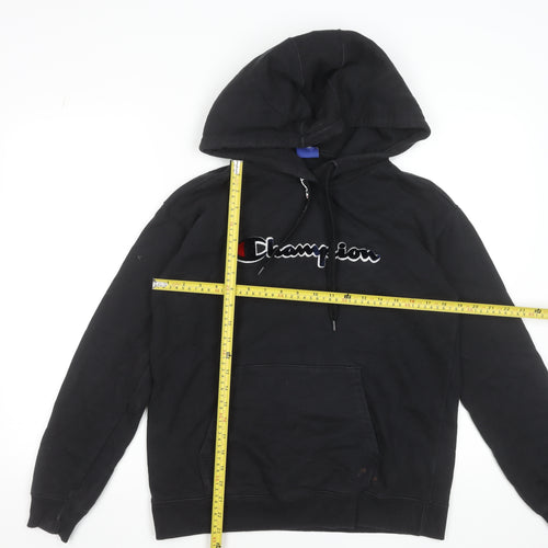 Champion Men's Black Small Pullover Hoodie with Embroidered Logo