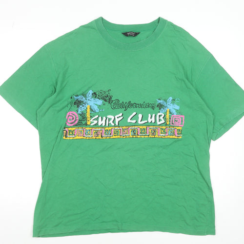 Marks and Spencer Men's Green XL California Surf Club Vintage T-Shirt