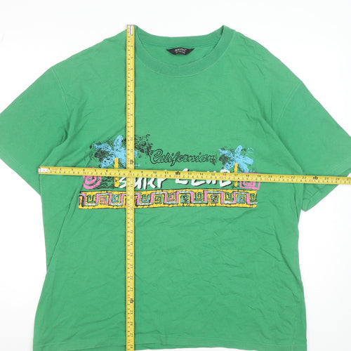 Marks and Spencer Men's Green XL California Surf Club Vintage T-Shirt