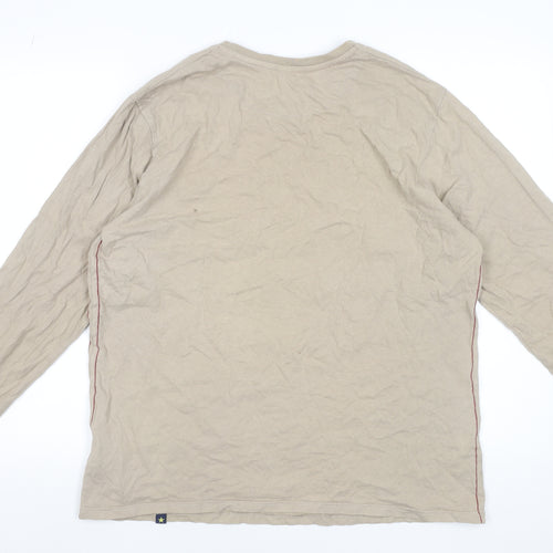 Joe Browns Womens Beige Long Sleeve Graphic Cotton T-Shirt Size L