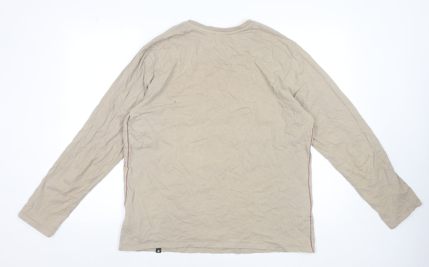 Joe Browns Womens Beige Long Sleeve Graphic Cotton T-Shirt Size L