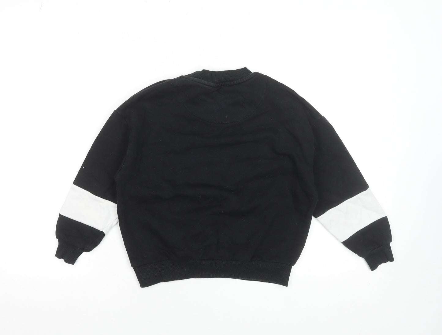 Marks and Spencer Boys Black Sequin Skull Sweatshirt 7-8 Years Pullover Jumper