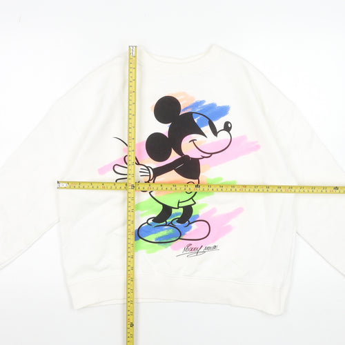 Zara Disney Girls White Mickey Mouse Pullover Sweatshirt 13-14 Years