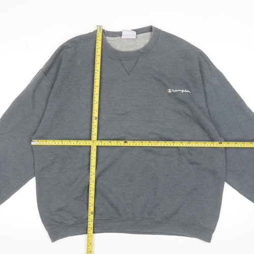Champion Men's Grey Pullover Sweatshirt Size M Crew Neck Logo