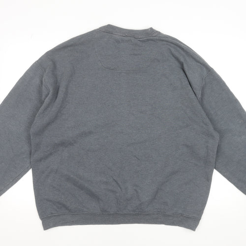 Champion Men's Grey Pullover Sweatshirt Size M Crew Neck Logo