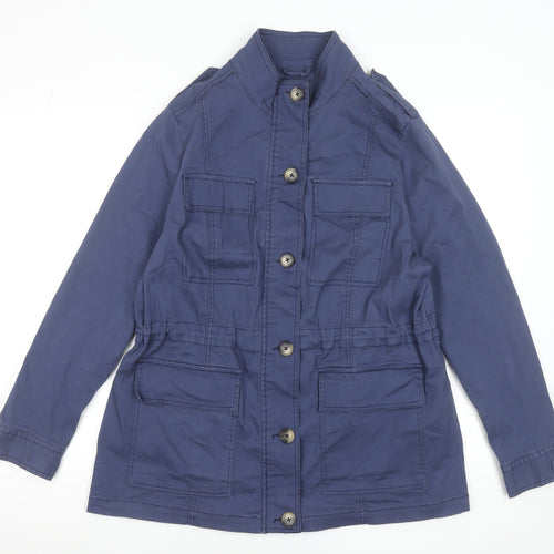 JD Williams Women's Blue Cotton Military Jacket Size 16