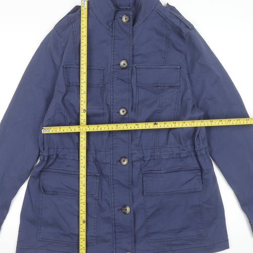 JD Williams Women's Blue Cotton Military Jacket Size 16