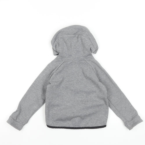 Nike Boys Grey Full Zip Hoodie 2-3 Years Hooded Sweatshirt