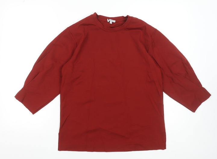 Jigsaw Women’s Red 3/4 Sleeve Basic Jersey Top Size M
