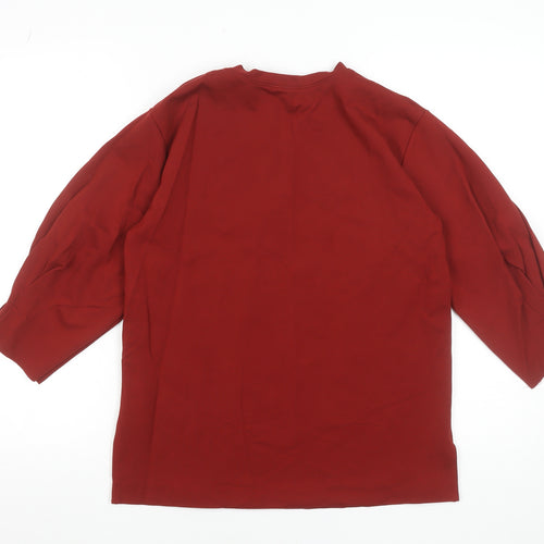 Jigsaw Women’s Red 3/4 Sleeve Basic Jersey Top Size M