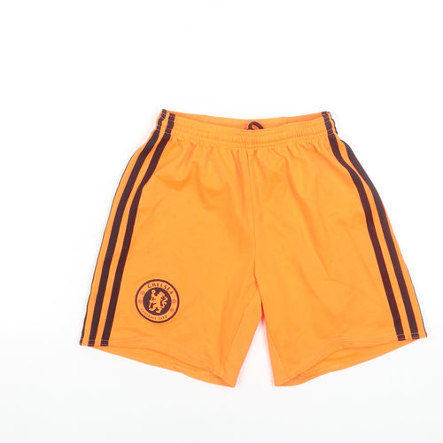 Adidas Boys Orange Chelsea Football Club Athletic Shorts Size S