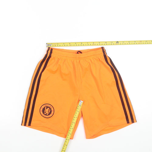 Adidas Boys Orange Chelsea Football Club Athletic Shorts Size S