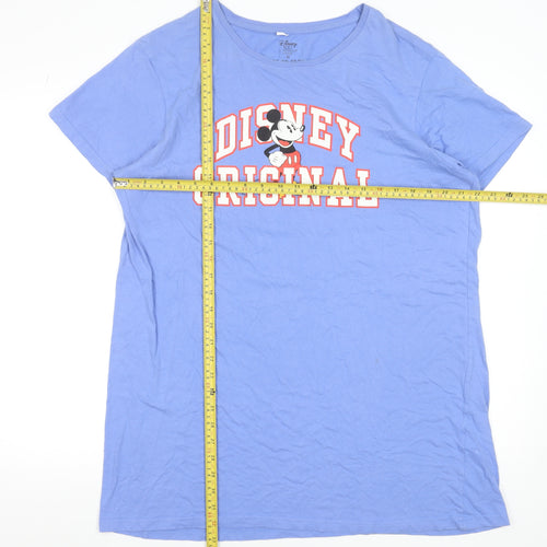Disney Primark Women's Blue Mickey Mouse T-Shirt Nightshirt Size 12-14