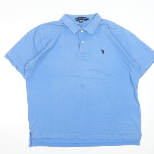 U.S. Polo Assn. Men's Blue 2XL Cotton Short Sleeve Polo Shirt