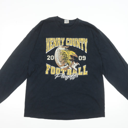 Henry County Football 2009 Black Long Sleeve Men's Graphic T-Shirt L