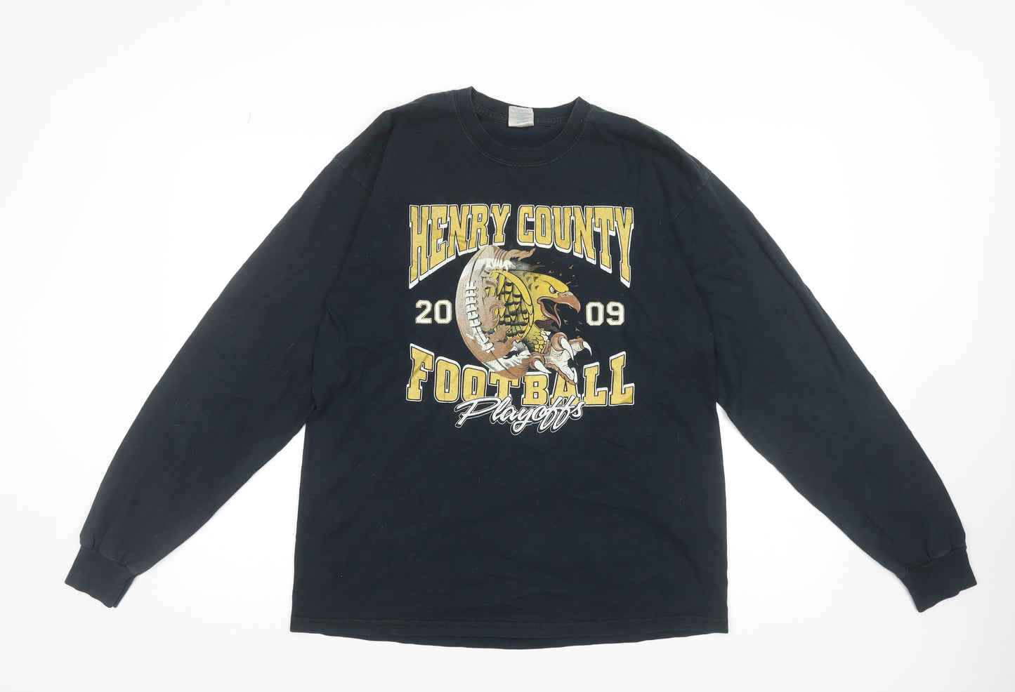 Henry County Football 2009 Black Long Sleeve Men's Graphic T-Shirt L
