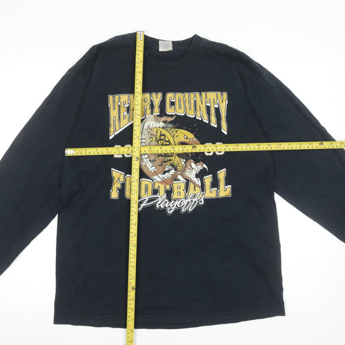 Henry County Football 2009 Black Long Sleeve Men's Graphic T-Shirt L