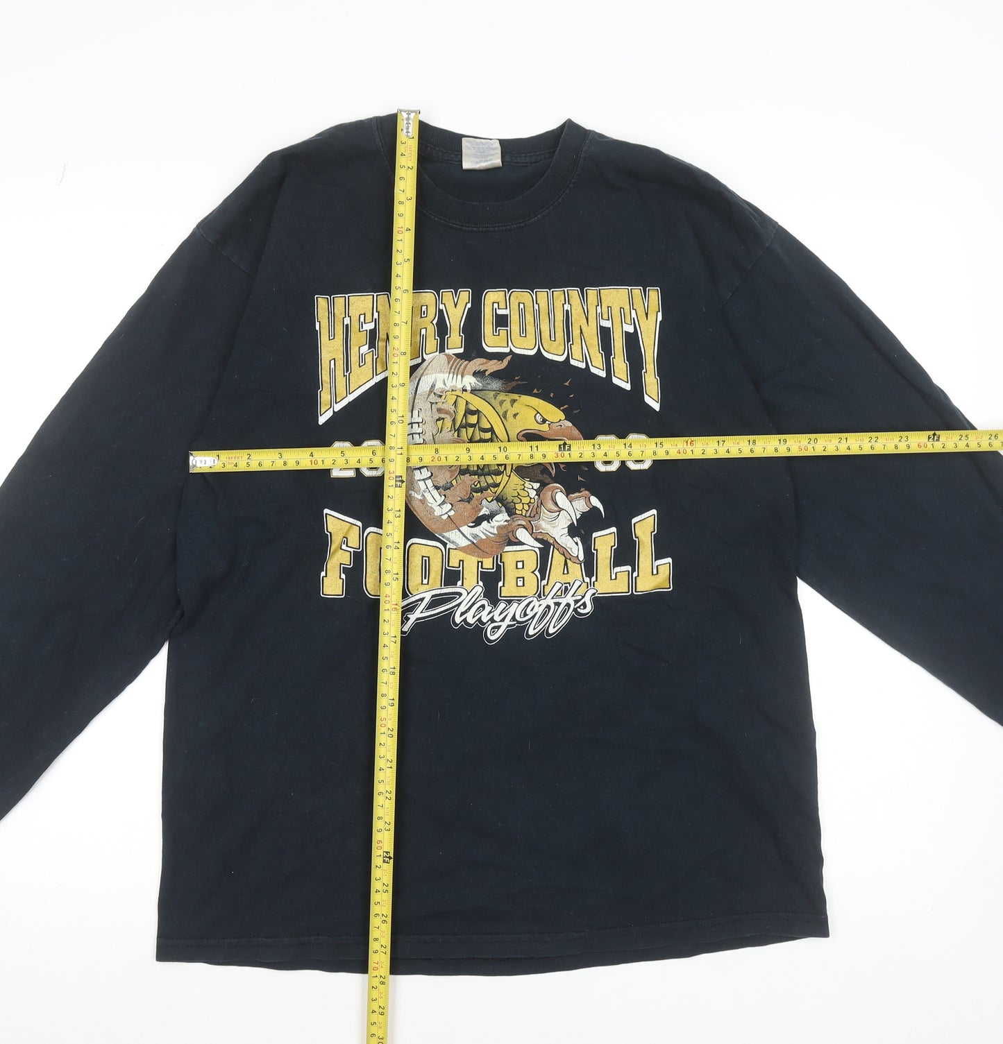 Henry County Football 2009 Black Long Sleeve Men's Graphic T-Shirt L