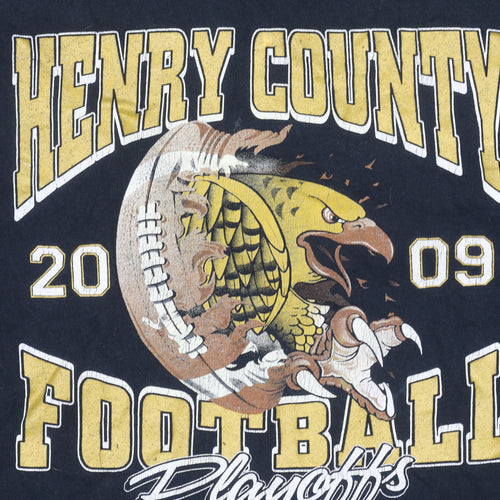 Henry County Football 2009 Black Long Sleeve Men's Graphic T-Shirt L
