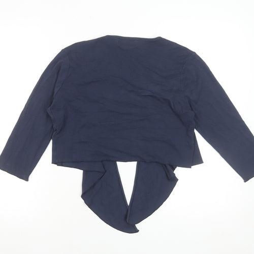 Marble Womens Blue Size 12 Open Knit 3/4 Sleeve Cotton Cardigan