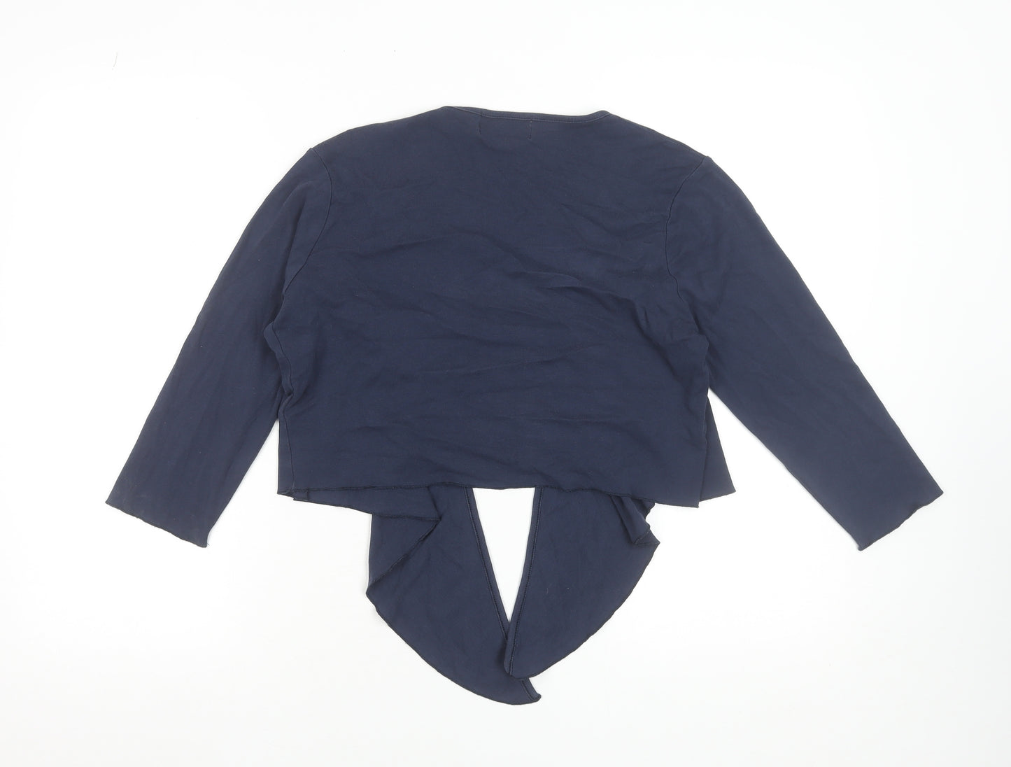 Marble Womens Blue Size 12 Open Knit 3/4 Sleeve Cotton Cardigan