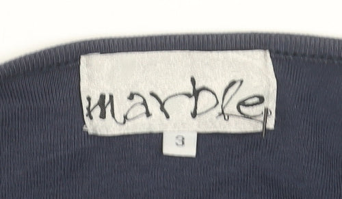 Marble Womens Blue Size 12 Open Knit 3/4 Sleeve Cotton Cardigan