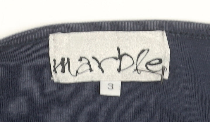 Marble Womens Blue Size 12 Open Knit 3/4 Sleeve Cotton Cardigan
