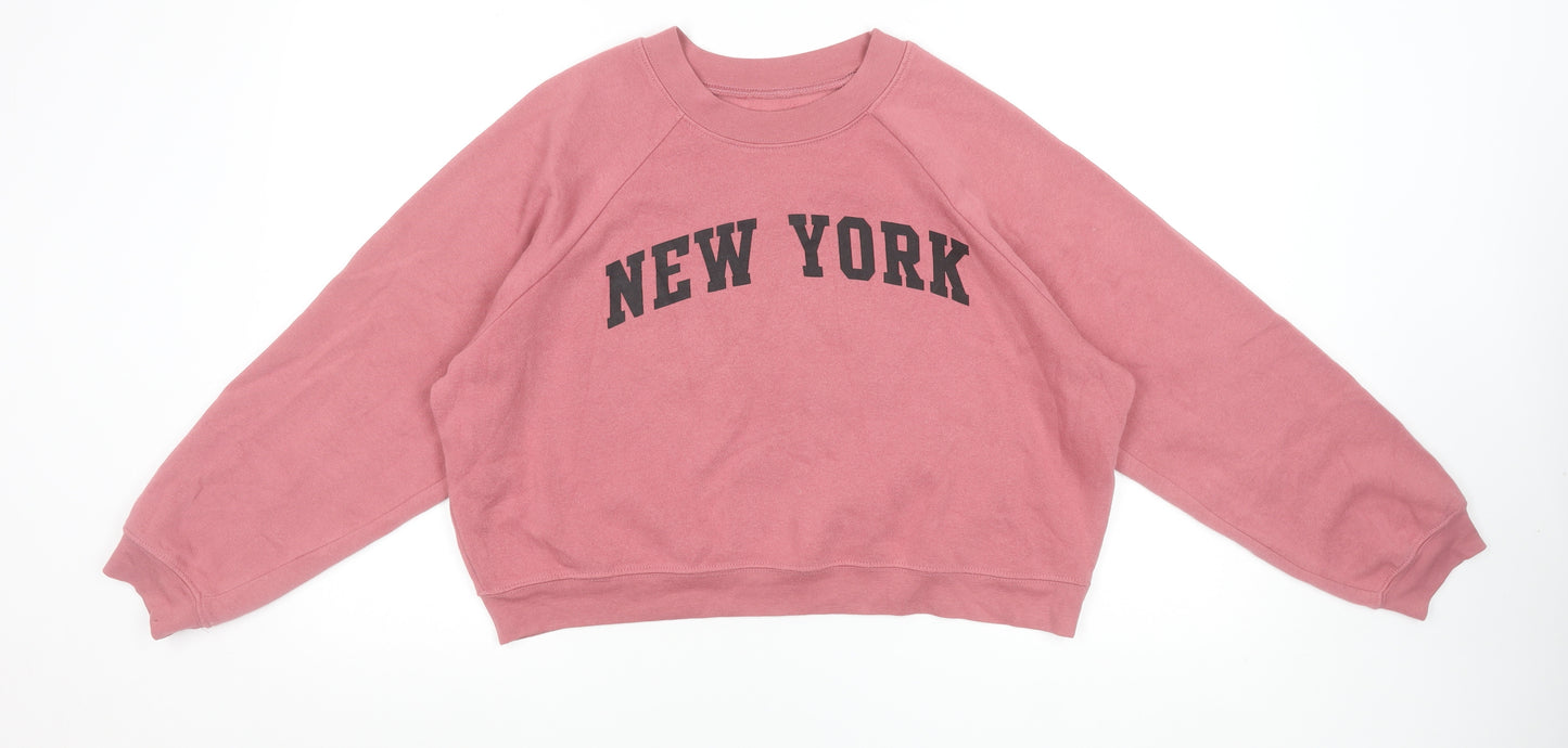 Torkia Apparel Women’s Pink New York Pullover Sweatshirt Size M