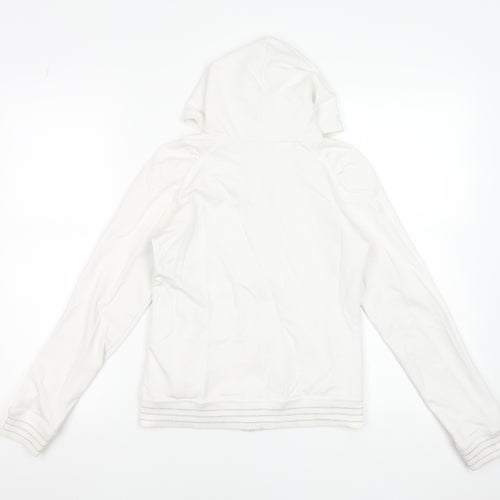Gatti Girls White Rhinestone Full Zip Hoodie 6 Years Cotton Blend