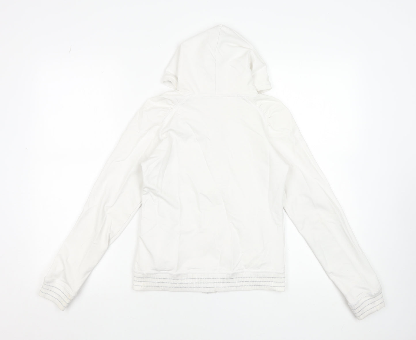 Gatti Girls White Rhinestone Full Zip Hoodie 6 Years Cotton Blend