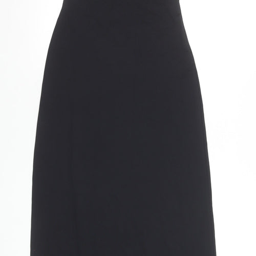 Savida Women’s Black XS Long Slip Dress Scoop Neck Stretch