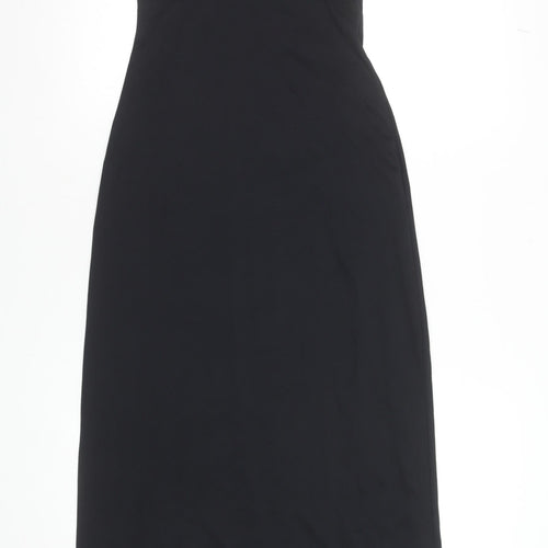 Savida Women’s Black XS Long Slip Dress Scoop Neck Stretch