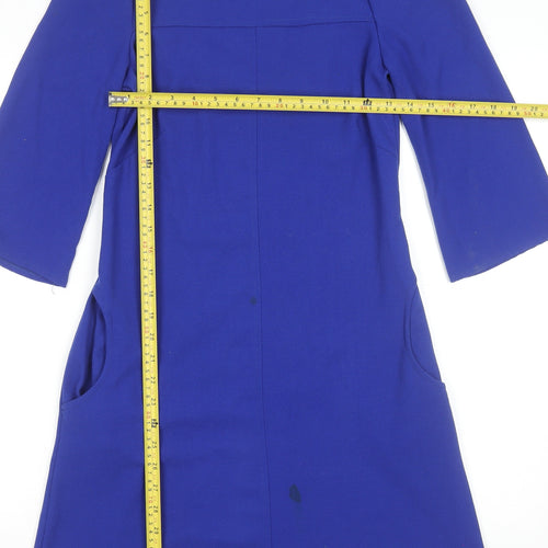 Closet Women’s Blue Shift Dress Size 8 Knee Length 3/4 Sleeve